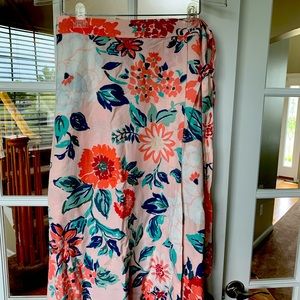 Pretty in pink long floral skirt